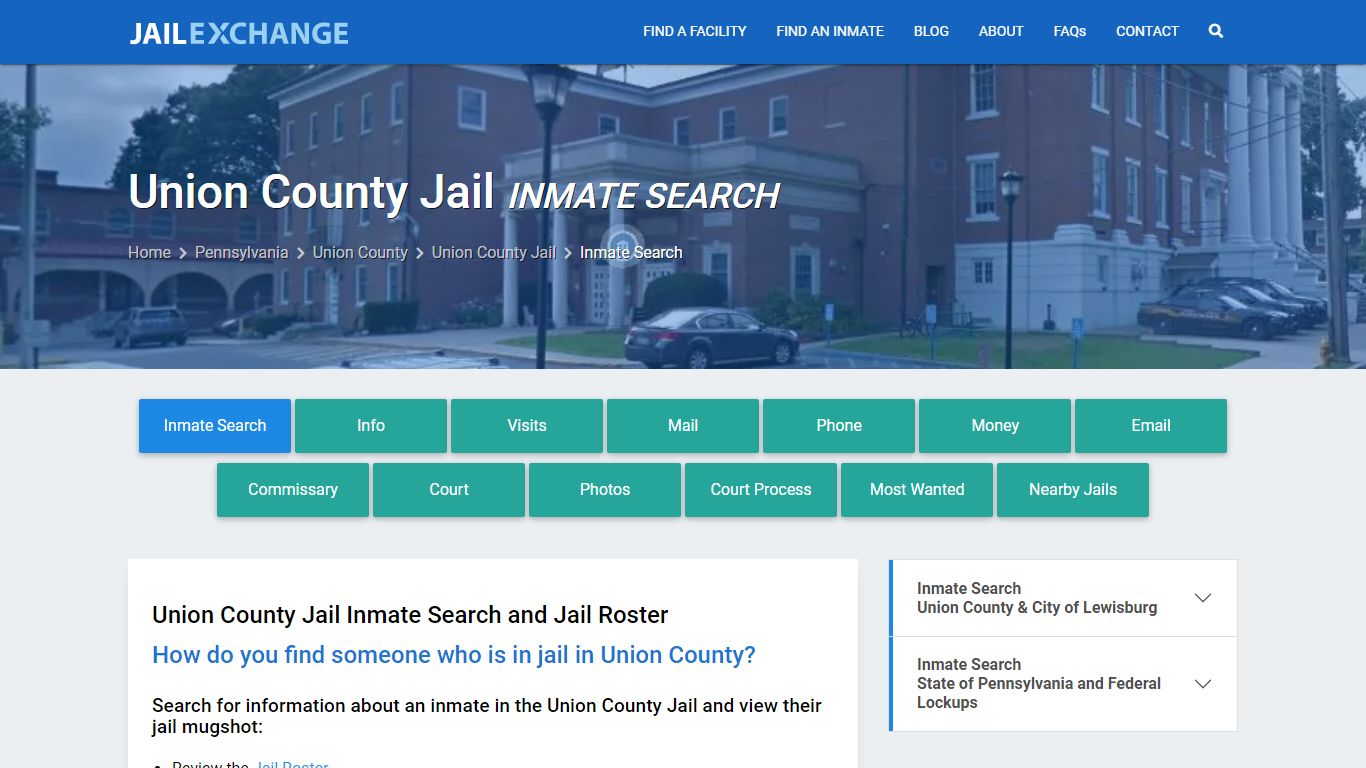 Inmate Search: Roster & Mugshots - Union County Jail, PA