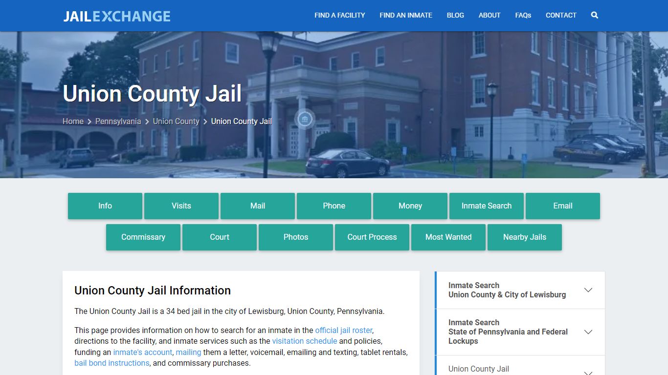 Union County Jail, PA Inmate Search, Information